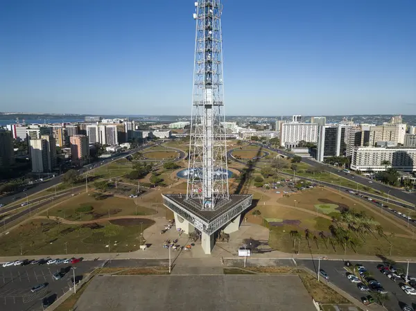 Hermosa Vista Aérea Torre Televisión Edificios Ciudad Braslia Capital Brasil —  Fotos de Stock