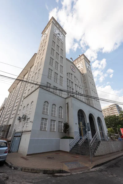 View Big Cathedral Building Historic Downtown Cuiab Capital Mato Grosso — Stock Photo, Image