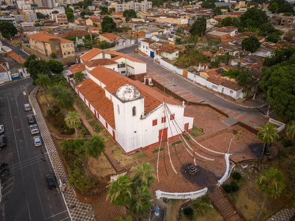 Hermosa Vista Aérea Edificio Histórico Iglesia Ciudad Cuiab Capital Del —  Fotos de Stock