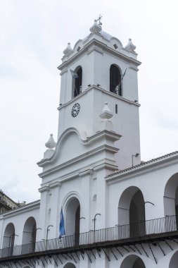 Plaza de Mayo 'daki tarihi binanın güzel manzarası, Buenos Aires' in merkezi, Arjantin