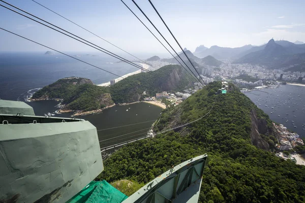 Krásný Výhled Lanovky Sugar Loaf Mountain Rio Janeiru Brazílie — Stock fotografie