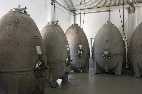 Indoor Tanks Wine Production Lamadrid Winery Mendoza Argentina — Stock Photo, Image