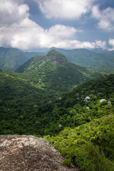 Hermosa Vista Montaña Verde Selva Rocosa Bosque Tijuca Río Janeiro — Foto de Stock