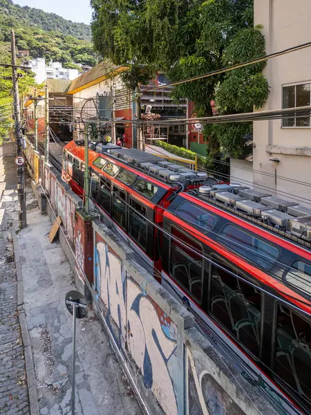 Вид Воздуха Здание Трамвайной Станции Corcovado Cosme Velho Рио Жанейро — стоковое фото