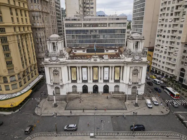 Gyönyörű Kilátás Történelmi Fehér Középület Rio Janeiro Belvárosában Brazília Stock Fotó