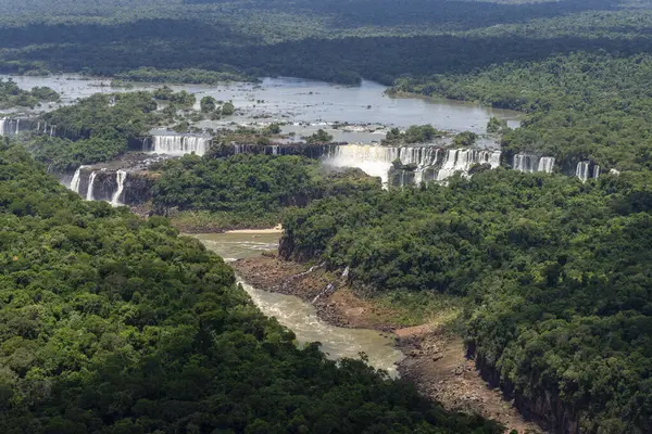 Hermosa Vista Aérea Las Cataratas Del Iguazú Desde Vuelo Helicóptero Fotos De Stock Sin Royalties Gratis