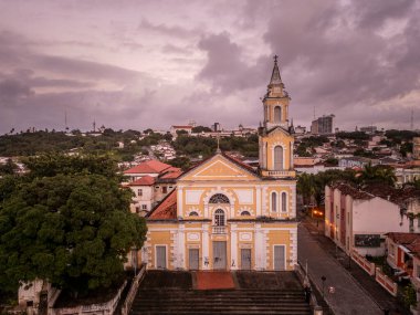Joo Pessoa, Paraba Eyaleti, Brezilya 'daki eski tarihi kilise binasının güzel hava manzarası. 