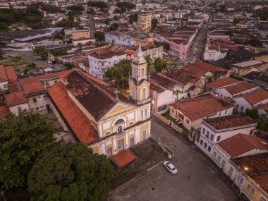 Joo Pessoa, Paraba Eyaleti, Brezilya 'daki eski tarihi kilise binasının güzel hava manzarası. 
