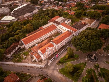 Joo Pessoa, Paraba Eyaleti, Brezilya 'nın tarihi merkezindeki eski binaya güzel bir hava manzarası. 
