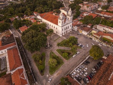 Joo Pessoa, Paraba Eyaleti, Brezilya 'daki eski tarihi kilise binasının güzel hava manzarası. 