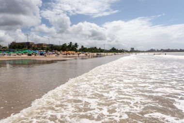 Joo Pessoa 'daki Bessa Plajı' nın güzel manzarası, Paraba Eyaleti, Brezilya 
