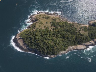 Rio de Janeiro, Brezilya 'daki Cagarras Takımadaları' nın güzel hava manzarası