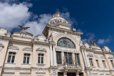 Pelourinho, Salvador, Bahia 'daki tarihi binanın güzel manzarası.