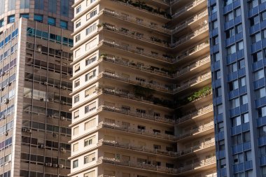 Paulista Bulvarı 'ndaki modern ve klasik mimari binalar So Paulo, Brezilya 