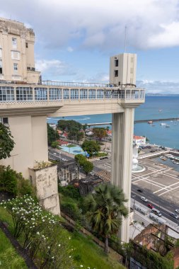 Elevador Lacerda tarihi asansör Pelourinho, Salvador, Bahia 'da yenileniyor.