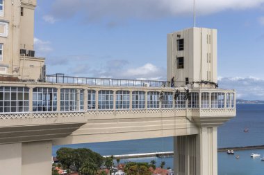 Elevador Lacerda tarihi asansör Pelourinho, Salvador, Bahia 'da yenileniyor.