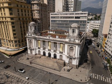 Brezilya 'nın Rio de Janeiro kentindeki tarihi binaların güzel hava manzarası