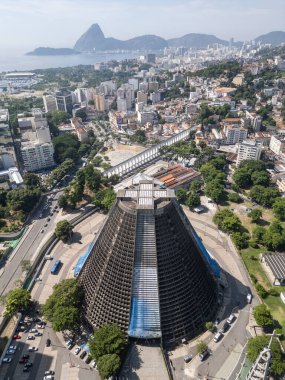 Rio de Janeiro, Brezilya 'daki Metropolitan Katedrali' nin güzel hava manzarası