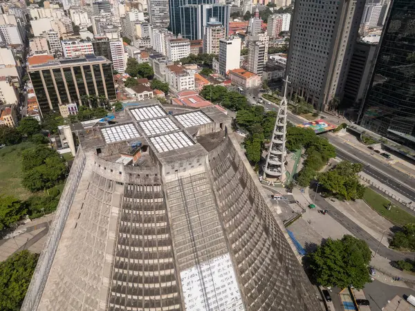 Rio de Janeiro, Brezilya 'daki Metropolitan Katedrali' nin güzel hava manzarası