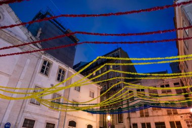 Lizbon, Portekiz 'deki geleneksel tarihi binaların güzel manzarası