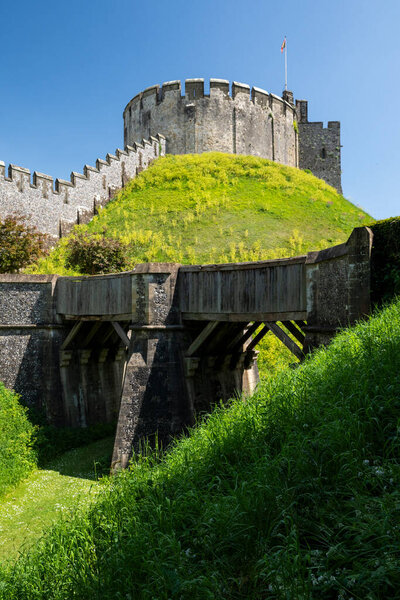 Мбаппе вид на средневековый исторический замок в Арунделе, Великобритания