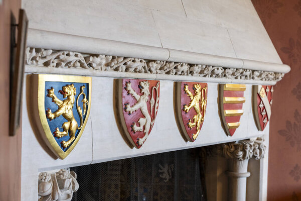 Вид на интерьер средневекового исторического замка в Арунделе, Великобритания