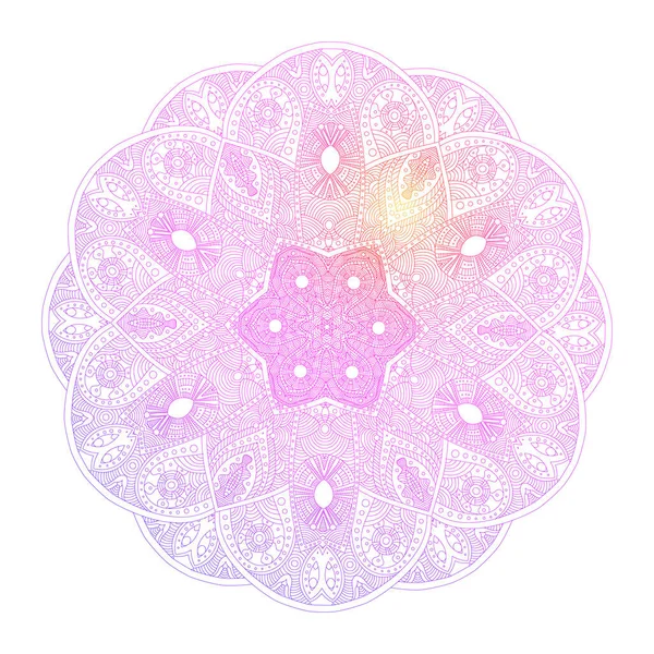 具有白色背景梯度的曼达拉 瑜伽印地安人标志设计 — 图库矢量图片
