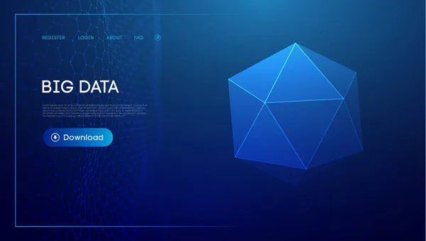 Τεχνολογία Σφαίρα Μπλε Φόντο Μεγάλων Δεδομένων — Διανυσματικό Αρχείο