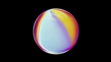 Renkli 3D küre gradyan animasyon. Kusursuz döngü 4k.