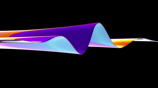 Kleurgolf Animatie Naadloze Lus Abstracte Neon Curve Vloeistof Levendige Gradiënt — Stockvideo