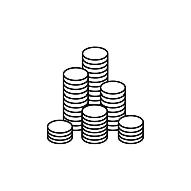 Sikkeler yığın vektör simgesi.