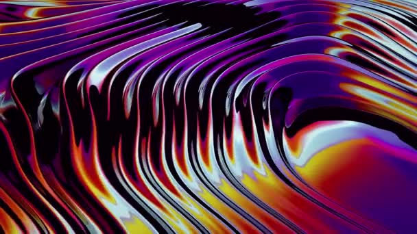 Vloeibare Paarse Metalen Achtergrond Holografische Folie Textuur Vloeibare Achtergrond Gladde — Stockvideo