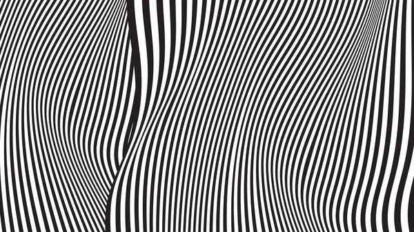 Fondo Líneas Ilusión Óptica Ilusiones Abstractas Blanco Negro Diseño Conceptual — Vector de stock