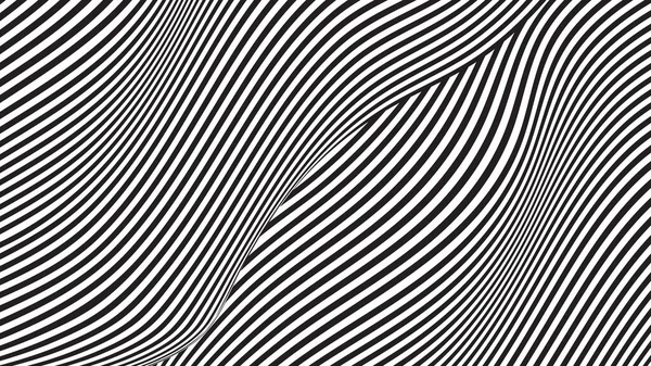 Optical Illusion Lines Background Abstract Black White Illusions Conceptual Design — Stock Vector