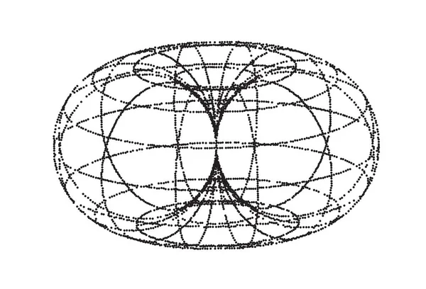 ワイヤーフレームトーラス3D ドットワークのベクトル形状 — ストックベクタ