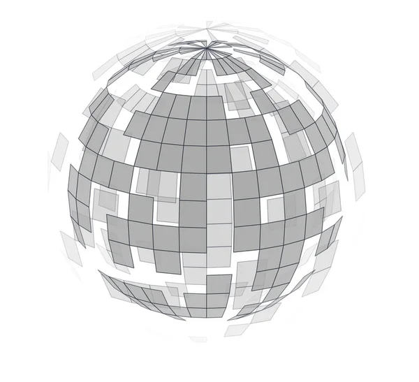 白い背景に隔離されたワイヤーフレーム球 — ストックベクタ