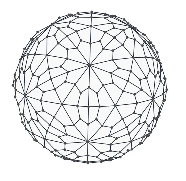 白色背景下孤立的线框球体 — 图库矢量图片