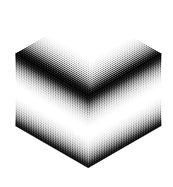 Stipple Würfelfarbe Stippling Geometrie Pointillismus Würfel Isoliert Auf Weiß — Stockvektor