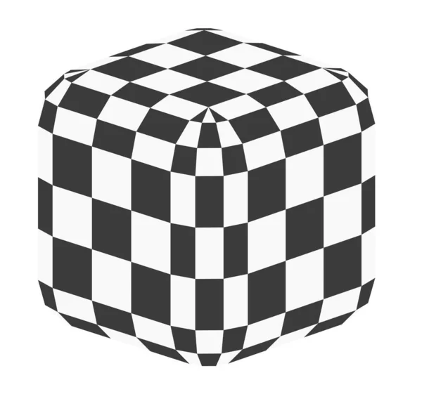 Cubo Quadretti Sfondo Bianco — Vettoriale Stock