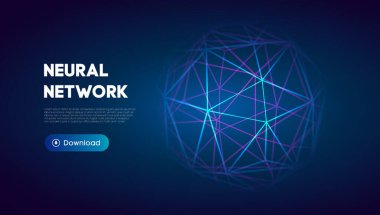 Sinir ağı soyut teknoloji bilimi geçmişi. İnsan beyni teknolojisi tasarımı. Bulut ağ çizimi.