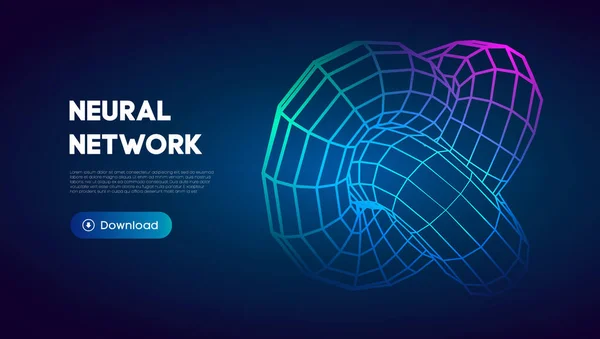 ニューラルネットワーク抽象技術科学の背景 人間の脳技術の概念設計クラウドネットワークベクトル図 — ストックベクタ