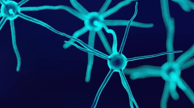 Tıbbi tasarım illüstrasyonu için 3D nöronlar.