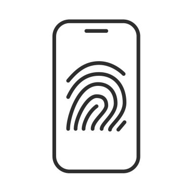 Parmak izi simgesi olan telefon