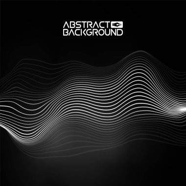 Ses dalgası soyut arkaplan. Ağ bağlantıları müzik dalgası darbesi. Mavi teknoloji arkaplanı.