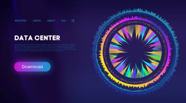 Neon Veri Merkezi Kavramsal Grafik Tasarımı