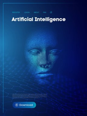 Yapay zeka, akıllı ağ dijital teknolojisi. Bilgi yapay sinir ağı teknolojisi kavramı.