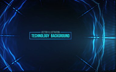 Dijital tünel ışık teknolojisi arka planı. Veri akışı hareketi etkisi. Veri bilimi teknisyeni