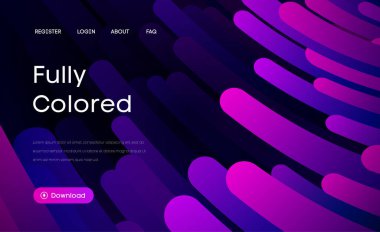 Mor ve Pembe Gradyan Çizgili İniş Sayfası Tasarımı.