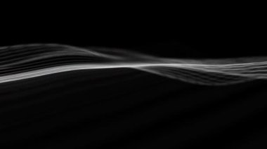 İnce çizgilerden oluşan soyut dalga benzeri bir yapı, siyah bir arkaplan üzerinde sorunsuzca akıyor. Tasarım zarif kıvrımlarıyla hareketi ve akıcılığı vurgular..