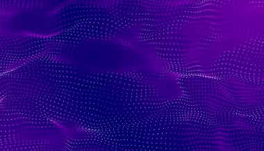 Koyu mor arkaplan. Büyük veri teknolojisi arka plan dalgası.